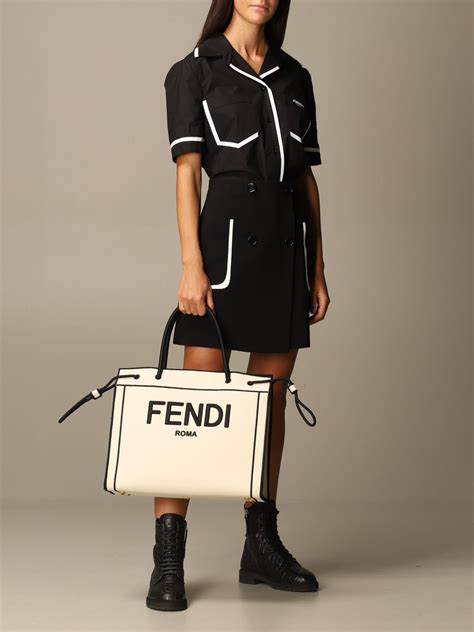 fendi tote bag white|fendi shopping bag tote.